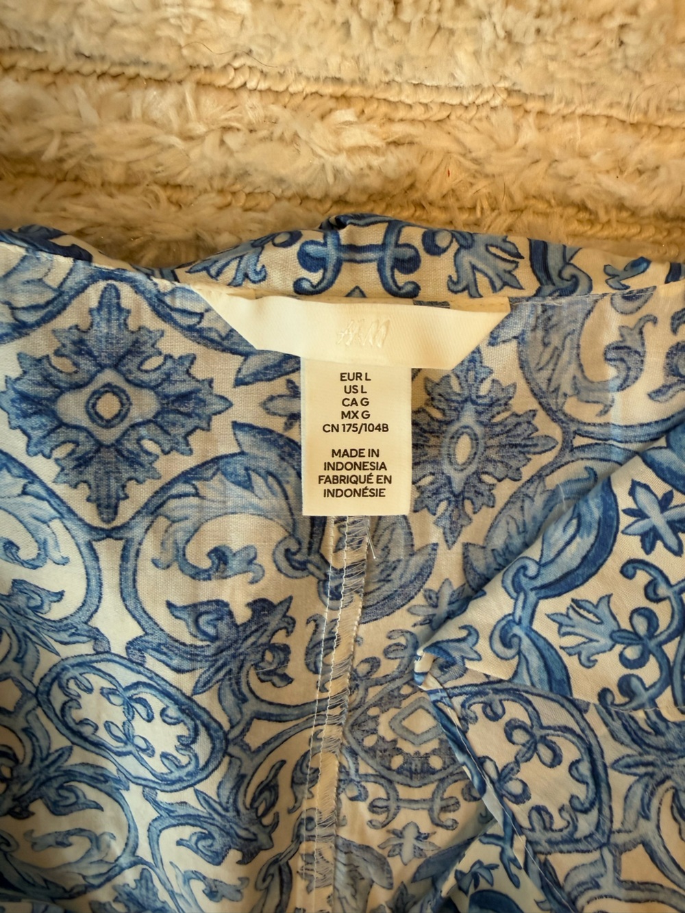 H&M Blue & White Ruffle Romper | Size Large | New Without Tags - Picture 7 of 7